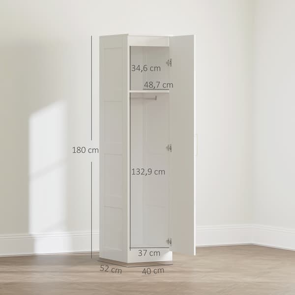 Garderob, 40x52x180 cm, Vit