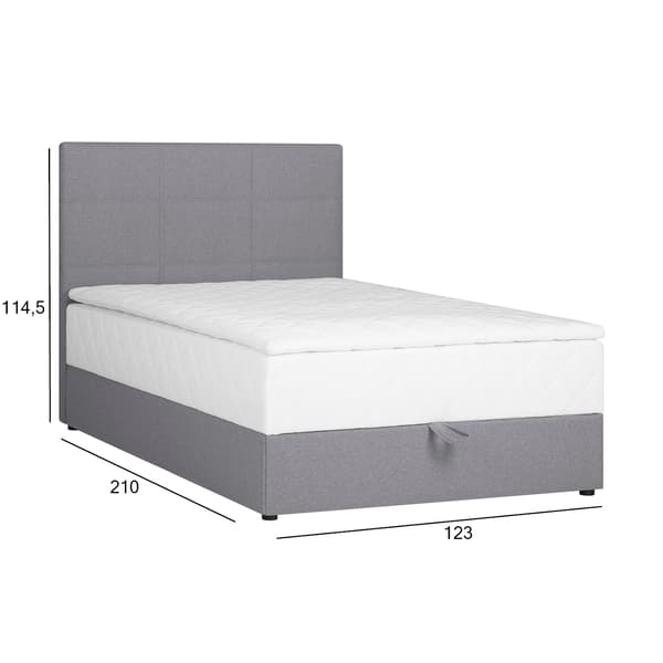 Continental seng LEVI 123x210x114,5 cm grå opbevaring
