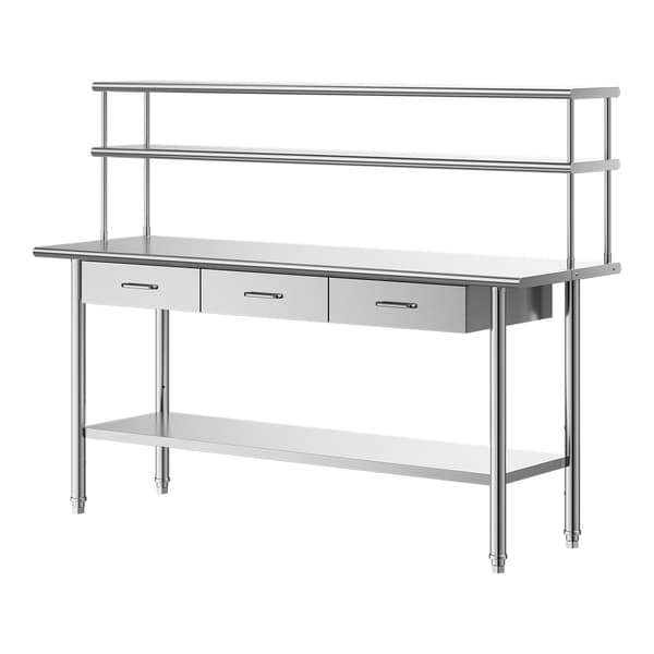 Arbejdsbord 61x183 cm Rustfrit Stål