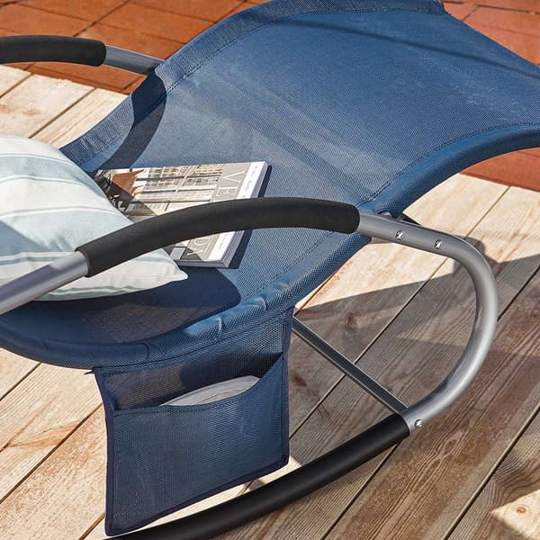 Liggestol, med gyngefunktion, mørkeblå