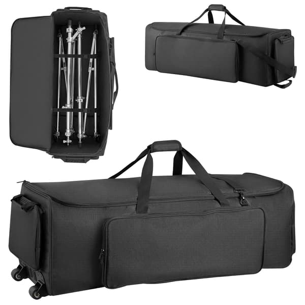 Trommehardwaretaske, 90x35x32 cm, Sort, 1680D stof