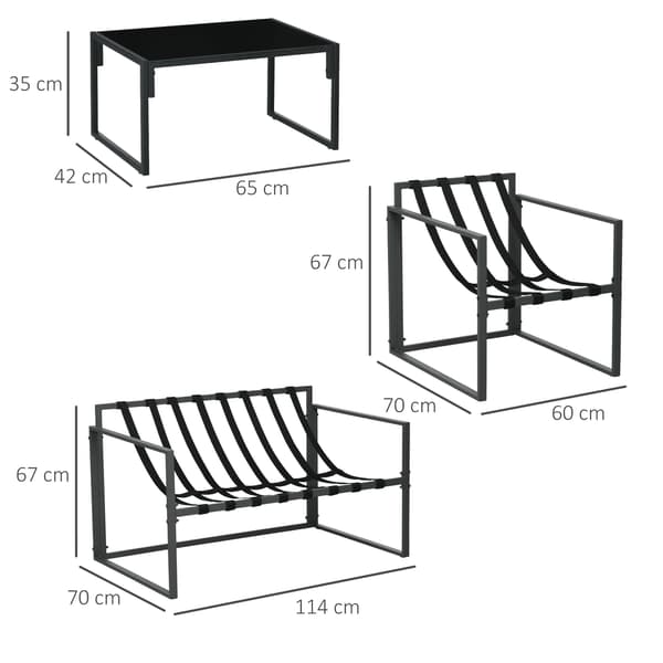 Utemöbelset, 114x70x67 cm, Grå