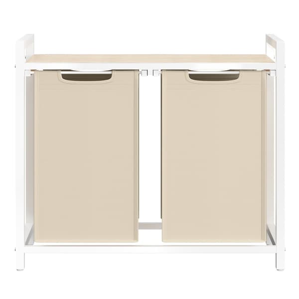 Tvättkorg 2 fack 73x33x72 cm Beige