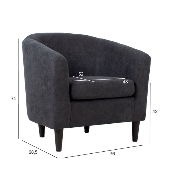 Lænestol WESTER 76x68,5x74 cm mørkegrå
