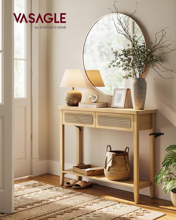 Konsolbord 100x30x80 cm Beige Spånplade