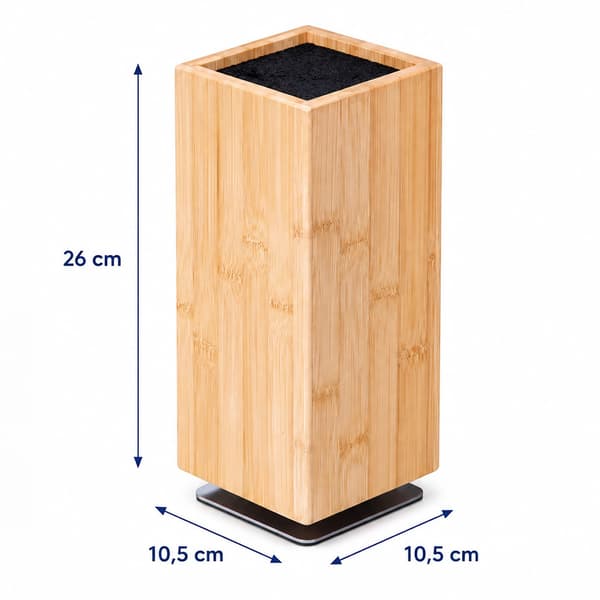 Magnetiskt knivblock med borst, bambu, ca 26 x 10.5 x 10.5 cm, Kodustaar