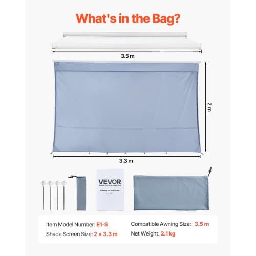 Markise Solsejl Skærm 200x330 cm Sort Polyester Net