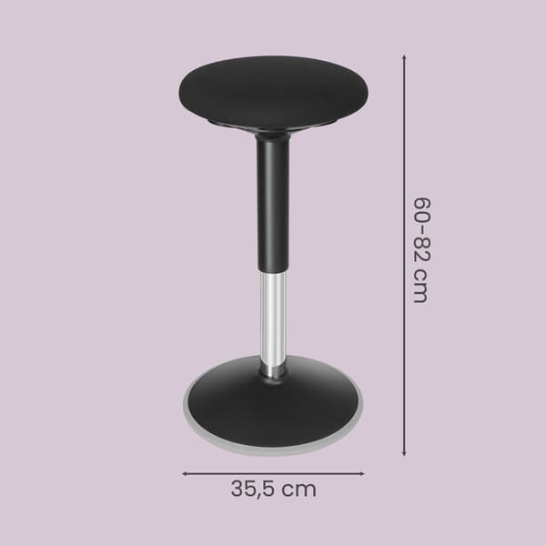 Kontorkrakk Ergonomisk Arbeidsstol 60x82 cm Svart
