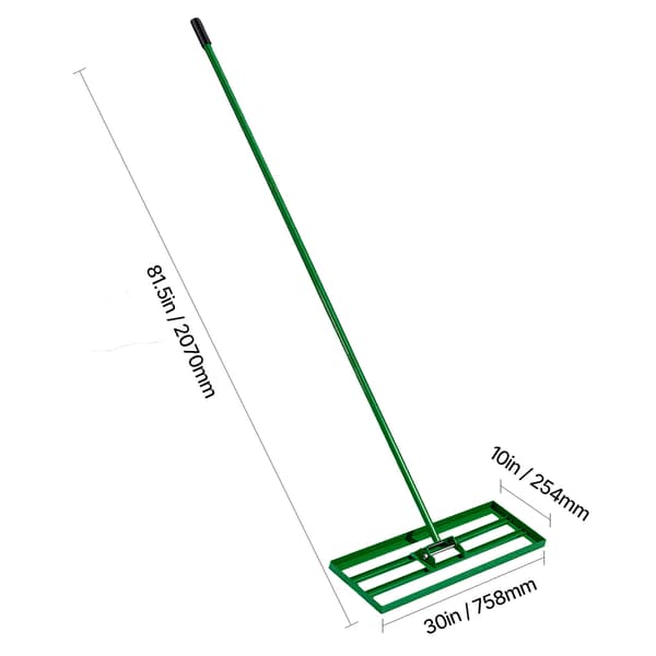 Plæneudjævningsrive 76,2x25,4x207 cm Grøn Stål