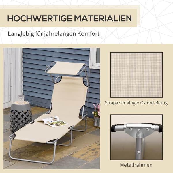 Solstol, 187x58x36 cm, Beige