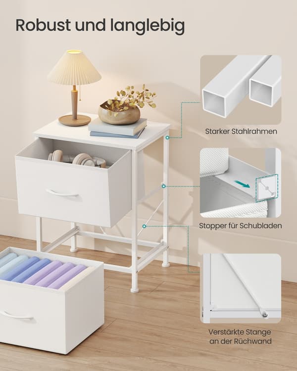 Kommode 30x39,6x52,2 cm Hvid MDF
