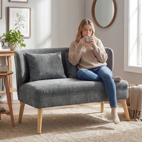 Soffa, 117x65x78,5 cm, Grå, Chenilleklädsel