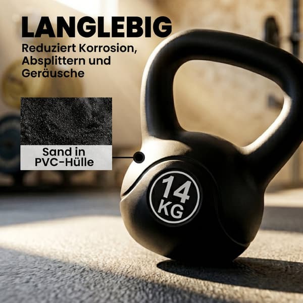 Kettlebell 14 kg 27x21x31 cm sort