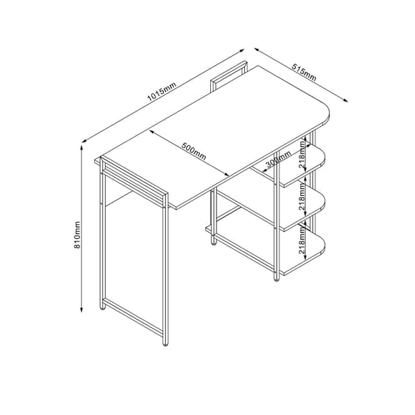 Skrivebord LESTER 101,5x51,5x81 cm Lys Træ