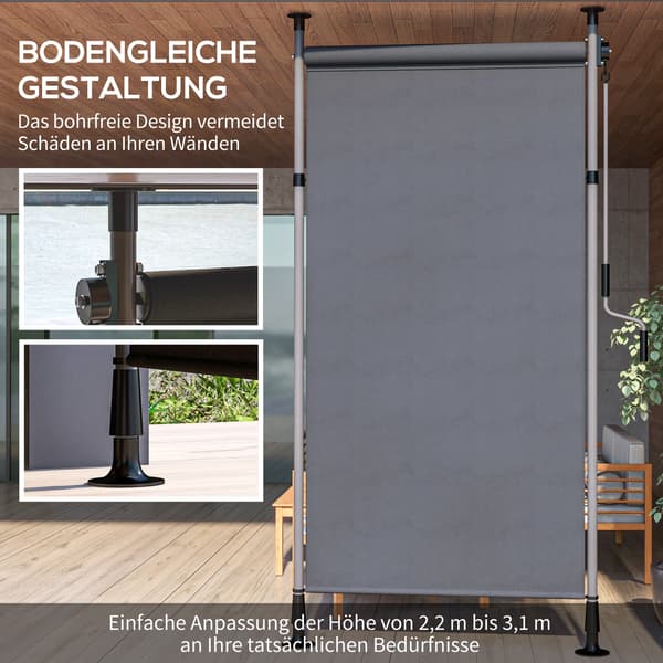 Pystysivuverho, 150x220-310 cm, Tummanharmaa