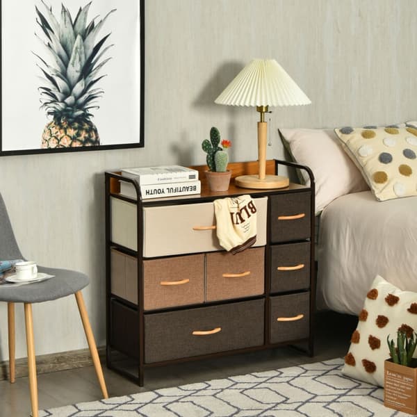 Kommode med 7 skuffer 80x29x79 cm creme