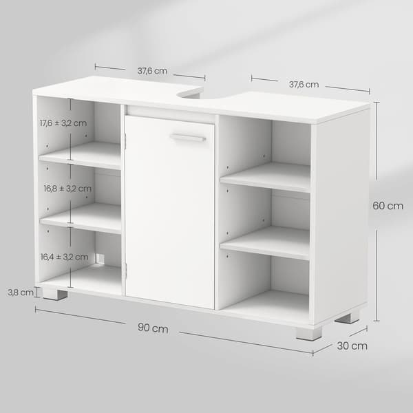 Badeværelsesskab 30x90x60 cm Hvid MDF