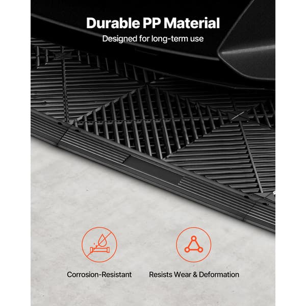 Transition Edge Kit 11-dele Garagegulv Kantning Sort PP Materiale