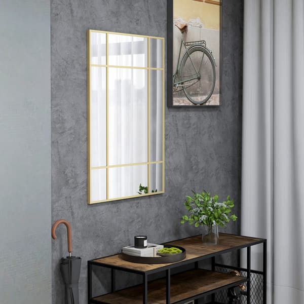 Vægspejl 90x2x60 cm Guld Metalramme