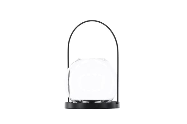 Lanterne Flora 22x14 cm Sort Glas