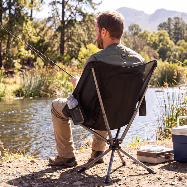 Campingstol 63,5x64,8x83,8 cm sort