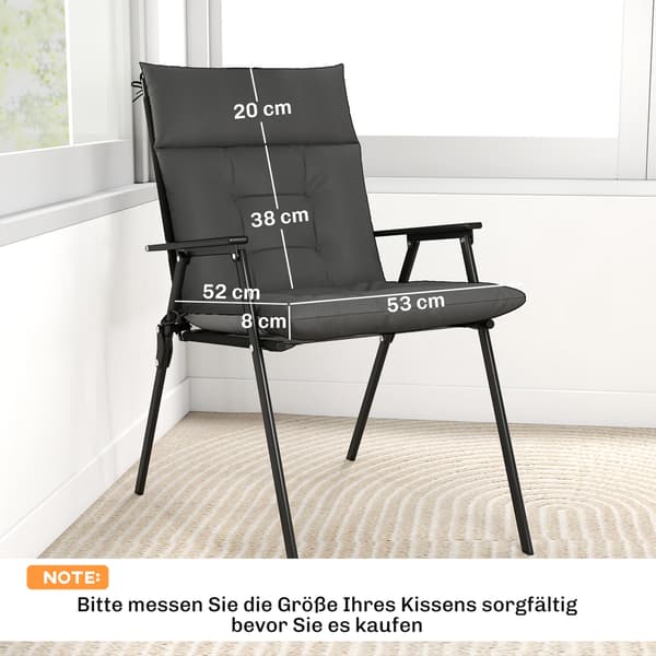 Sittdyna Set 4-delar 111,5x53x8 cm Mörkgrå Polyester