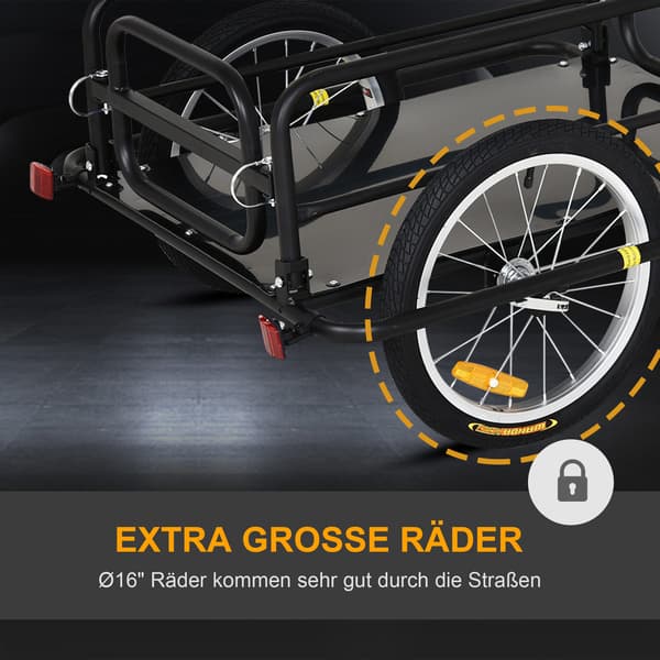 Cykelgodstrailer 139x71,5x49 cm sort