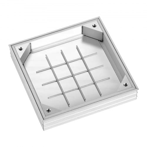 Brunnslock med ram, 30x30x5,5 cm, aluminiumlegering