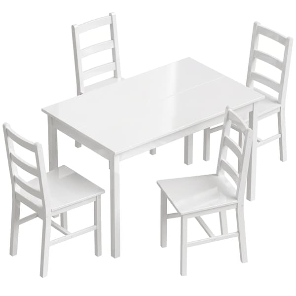 Matgrupp 5-delar Bord 118x73x75 cm Vit
