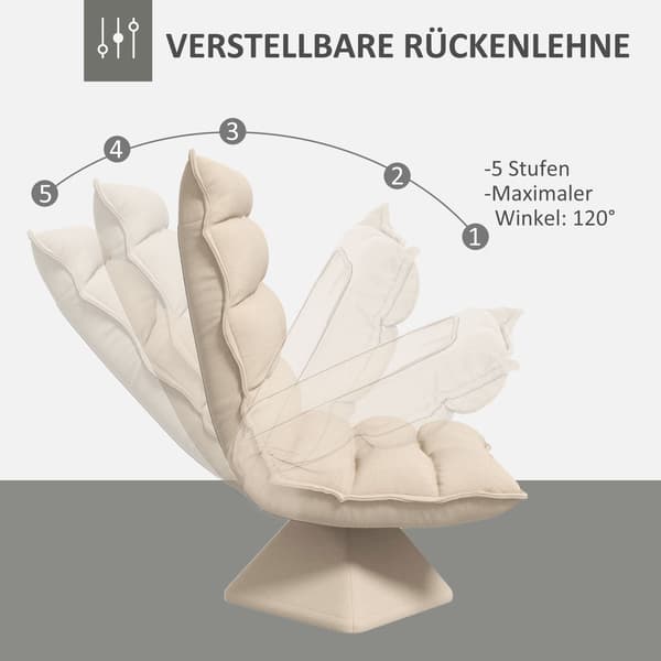 Lænestol 62x70x95 cm Beige Linned Look Stof