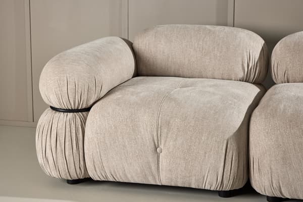 Modulsofa Mika 2 dele, Beige/Sort