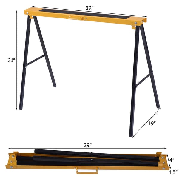 Savbukke 2 stk 99,1x48,3x78,7 cm sort/gul stål