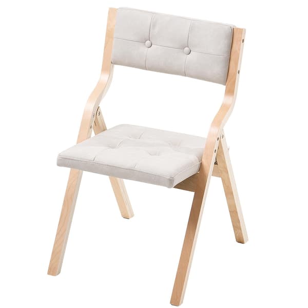 Fällstolsset, 2 delar, 57,5x48x80 cm, Beige, Trä, Stoppad