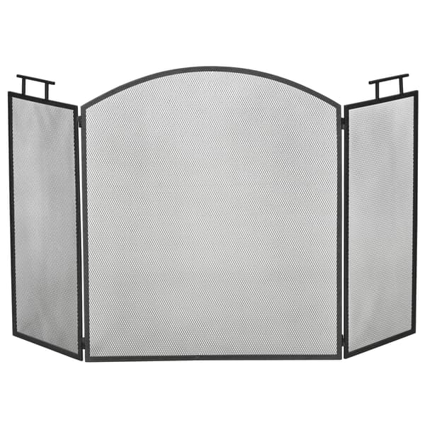 Pejseskærm Foldbar 110x24x76,5 cm sort