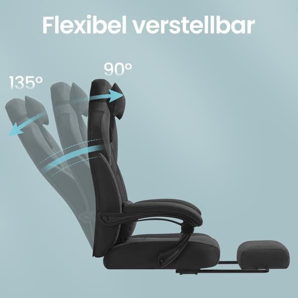 Gamingstol 70x70x122 cm Sort Velour Læderlook