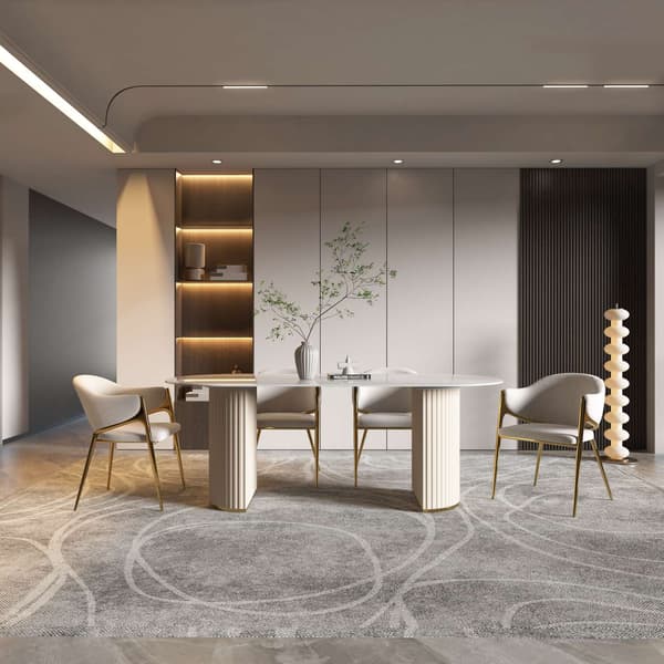 Ovalt spisebord, Modig, hvid