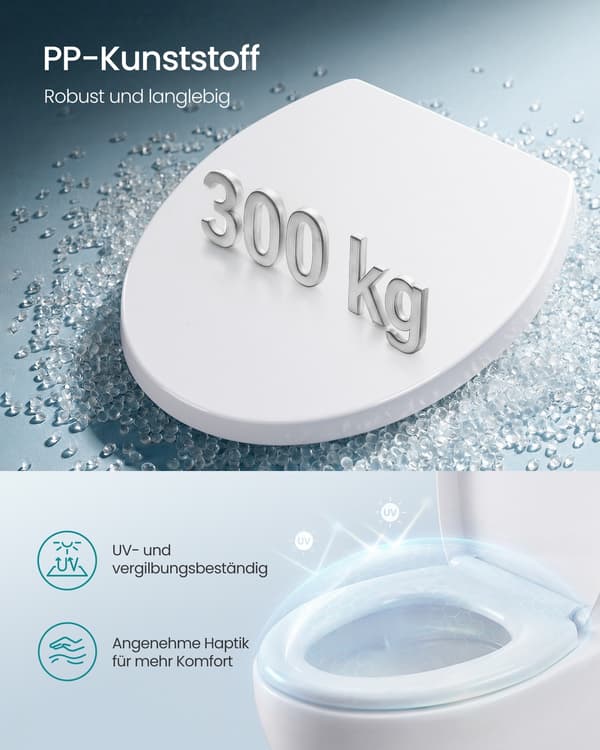 Toalettsete 44,3x36,8 cm Hvit Plast