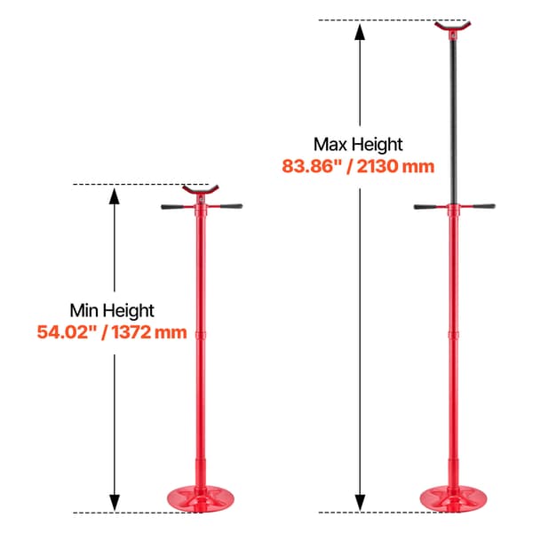 Underlyftsstöd 350x285x1376-2128 mm Stål