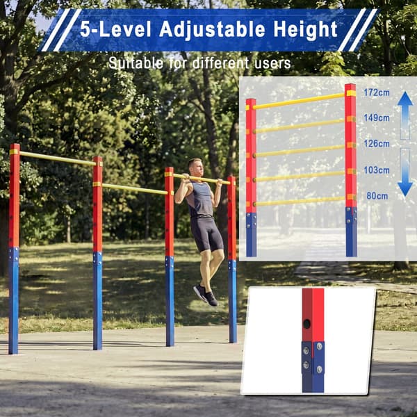Pull-Up Bar Station 115x5x231,5 cm rød