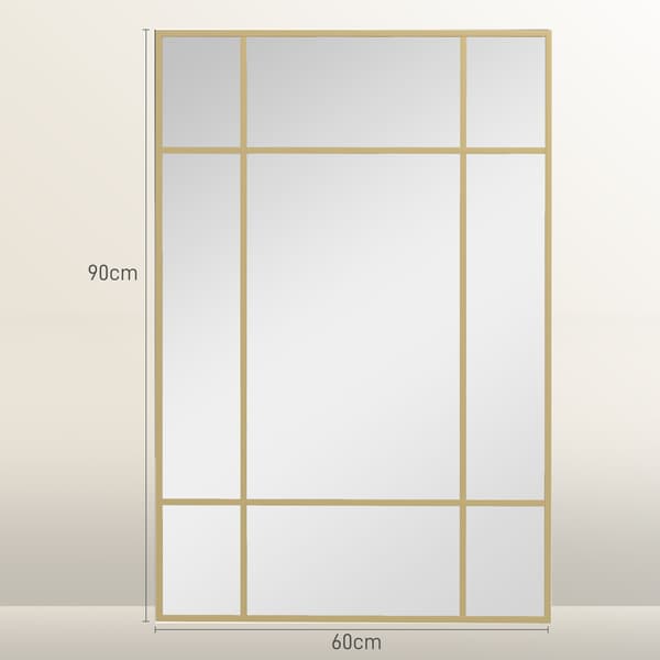 Vægspejl 90x2x60 cm Guld Metalramme