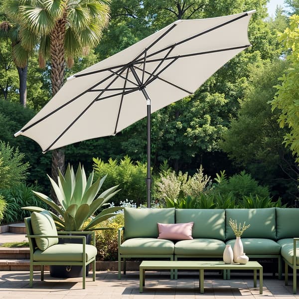 Strandparasol 300 cm Beige, solbeskyttelse
