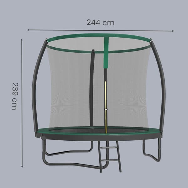 Trampolin 244x239 cm Svart Utomhus