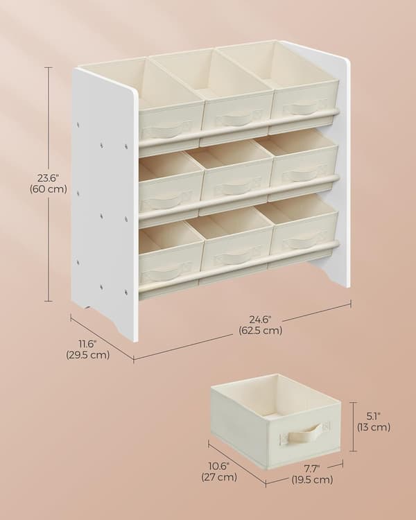 Leksaksförvaring 62,5x29,5x60 cm Vit Förvaring