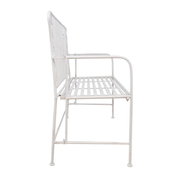 Bänk 103x50x93 cm Vit Metall