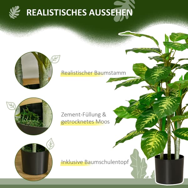 Tekokasvi Dieffenbachia 95 cm vihreä