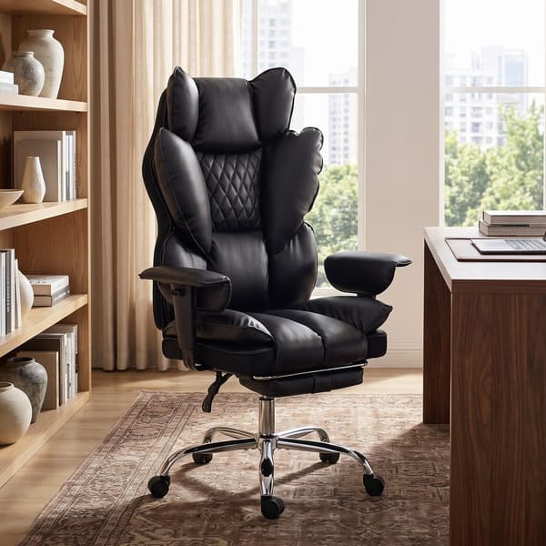 Executive kontorstol 80x67x122-130 cm sort/sølv