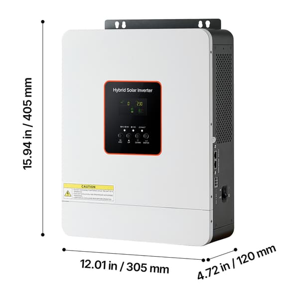Hybrid solcelleinverter 3000W 24V DC til 230V AC Hvid