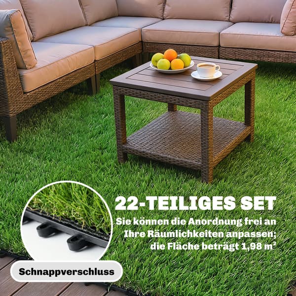 Konstgräsmattor Set 30x30 cm Grön Plast