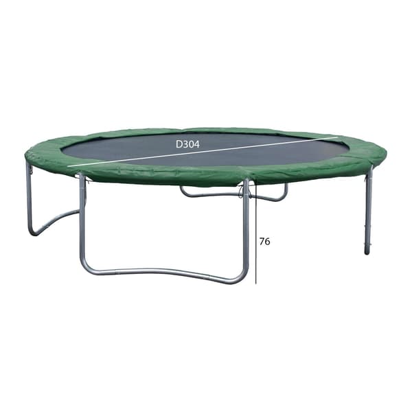 Trampolin 304 x 76 cm, grøn, udendørs