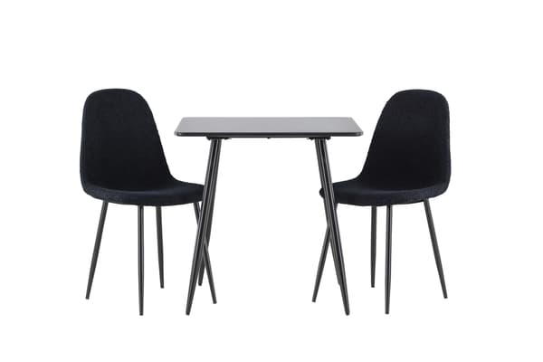 Spisebordssæt Polar 75x75 cm Sort